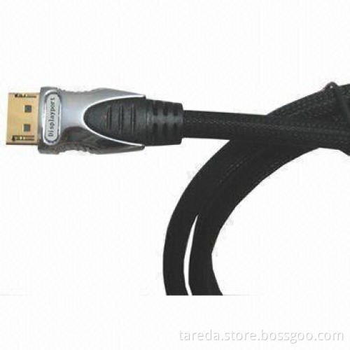 DisplayPort Cable, Provides Data Rebates Up to 1080p Resolution, RoHS Directive-compliant